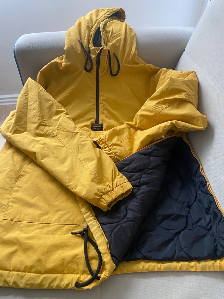 Sarı Kapüşonlu Fermuarlı Erkek mont - Görsel 5