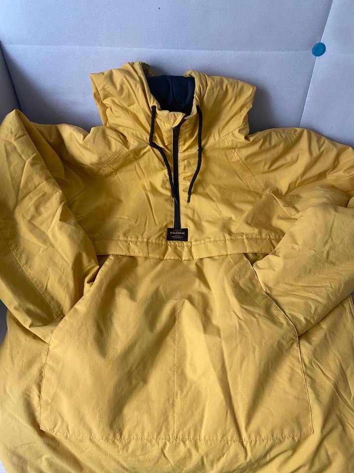 Sarı Kapüşonlu Fermuarlı Erkek mont - Görsel 4