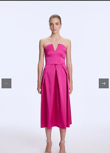 Adl pembe saten elbise