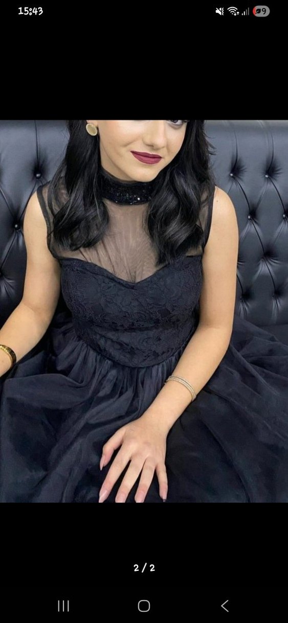 Siyah Kadın Abiye Elbise (önü normalde straplez) açıklamayı oku - Görsel 2
