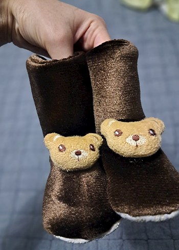 Kahverengi Erkek Çocuk Sıcak Ev Terliği - Görsel 3