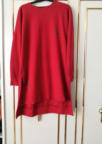 Diğer Kırmızı Uzun Kollu Midi Tunik pantalon