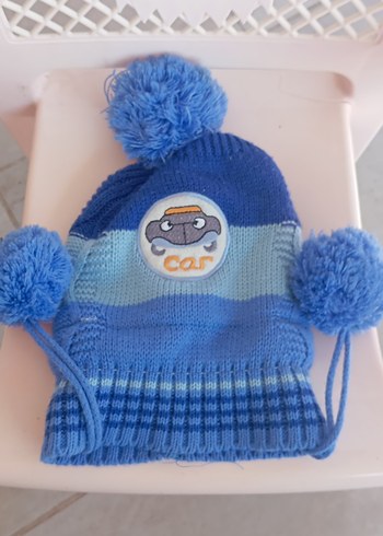 Nakışlı Mavi Erkek Çocuk Bere - Görsel 2