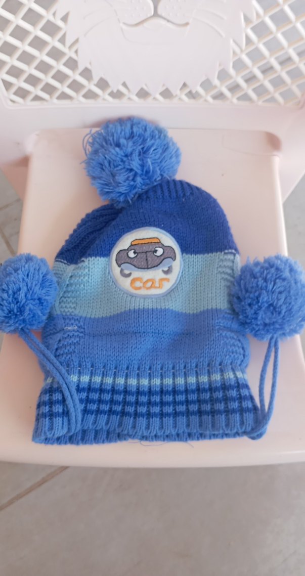 Nakışlı Mavi Erkek Çocuk Bere - Görsel 2