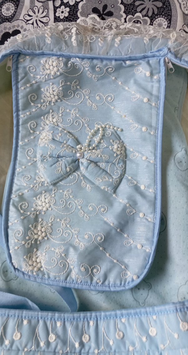 Nakışlı Pastel Mavi Bebek Çantası - Görsel 2