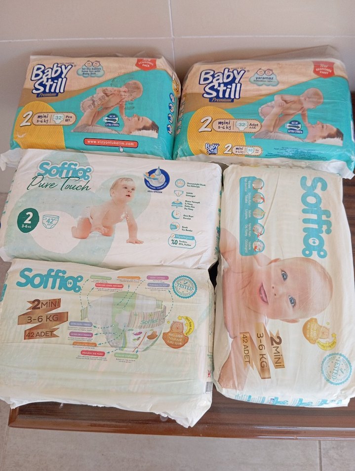 3-6 KG Bebek Bezi 2 Numara Set 5 paket fiyatdr - Görsel 2