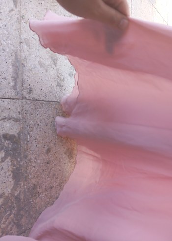 Abiye İşlemeli Pembe Uzun Drapeli Straplez Elbise