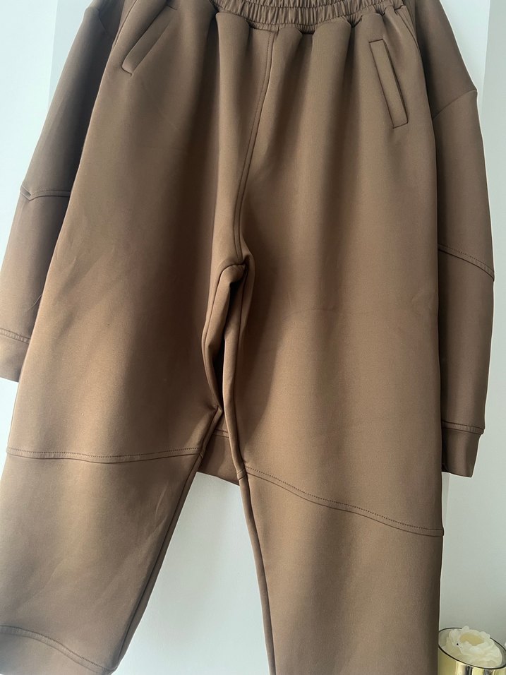 Kadın Kahverengi Bol Kesim Sweatpantolon takım hoops marka - Görsel 2