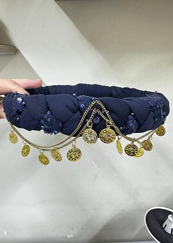 Zincir Detaylı Yeşil Örgülü  yoresel  kufi tac - Görsel 3