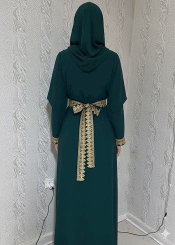 Uzun Kollu Nakışlı Kadın Elbise - Görsel 2