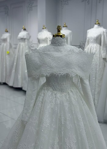 Klasik firansiz gupur Dantelli Prenses Gelinlik - Görsel 2