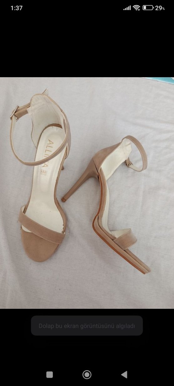 Alina İnce Bantlı Süet Topuklu Ayakkabı - Görsel 4
