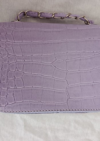 Lila Timsah Derisi Desenli Çanta - Görsel 5