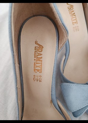 Bebe Mavisi Fiyonklu Topuklu Ayakkabı - Görsel 2