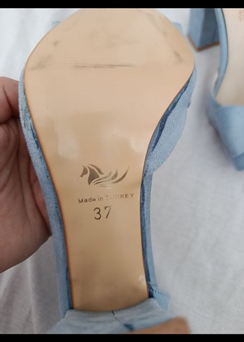 Bebe Mavisi Fiyonklu Topuklu Ayakkabı - Görsel 3