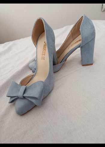 Bebe Mavisi Fiyonklu Topuklu Ayakkabı - Görsel 4