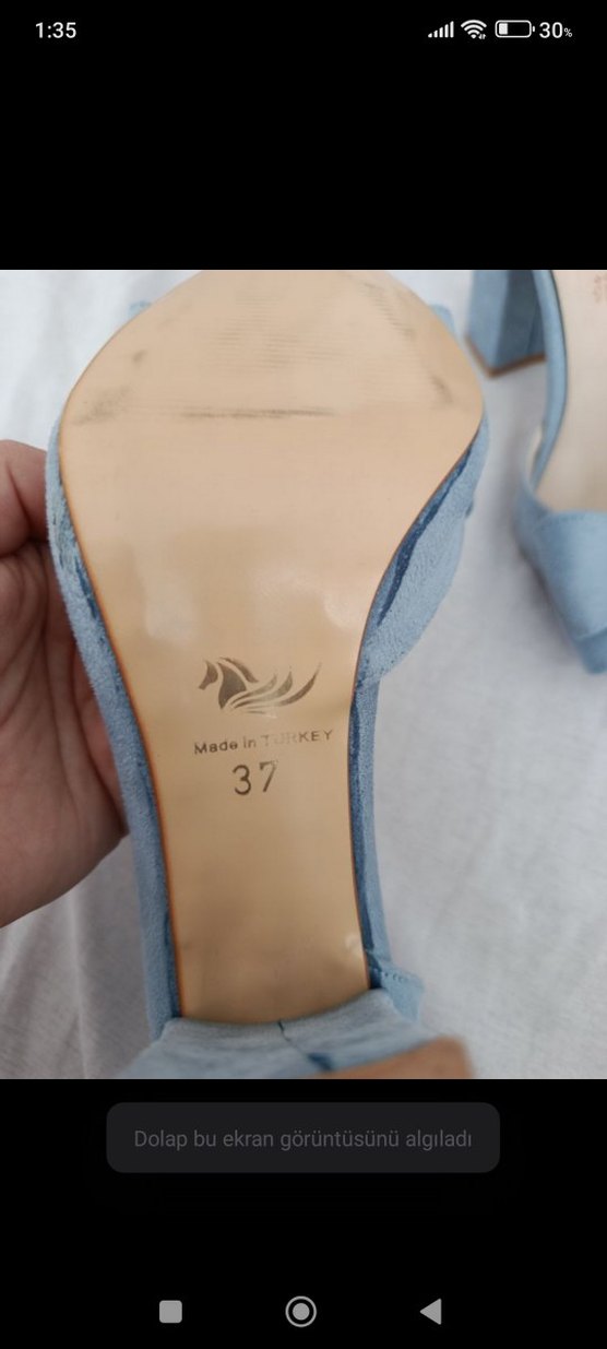 Bebe Mavisi Fiyonklu Topuklu Ayakkabı - Görsel 3