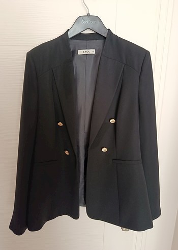 Ekol Siyah Şık Düğmeli Ceket - Görsel 5