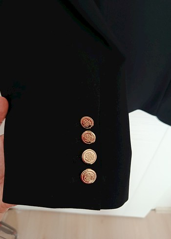 Ekol Siyah Şık Düğmeli Ceket - Görsel 4