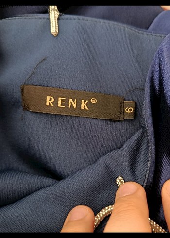 Saten Gece Mavisi Sırt İp Askılı Elbise - Görsel 8