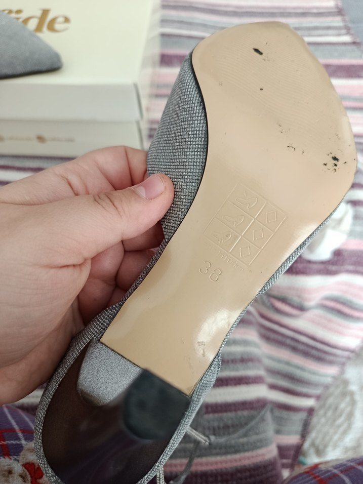 Gri Gümüş Abiye Topuklu Ayakkabı - Görsel 2