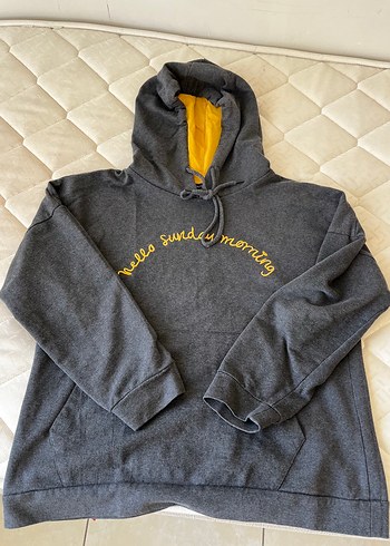 Kapüşonlu Gri Kadın Sweatshirt