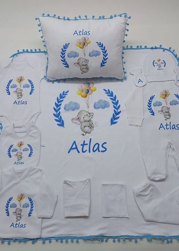 Pembe Baskılı Pamuk Bebek Uyku Seti - Görsel 7