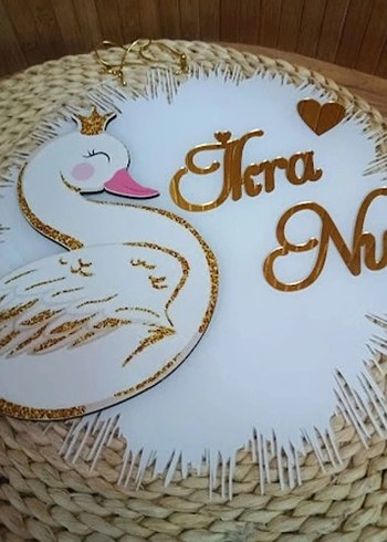 Beden Renk Mor Pastel Denizkızı Bebek Kapı Süsü