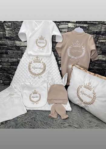 Bebek Hastane Çıkışı Örgü Pamuklu Takım - Görsel 2