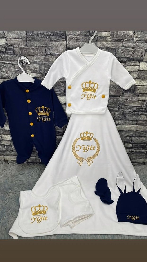 Bebek Hastane Çıkışı Örgü Pamuklu Takım - Görsel 4