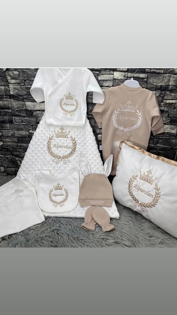 Bebek Hastane Çıkışı Örgü Pamuklu Takım - Görsel 2