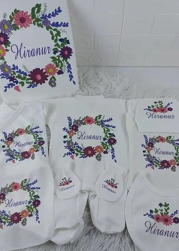 Pamuklu Beyaz Baskılı Bebek Uyku Seti - Görsel 3