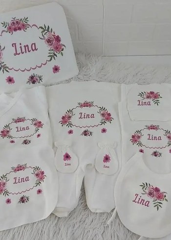 Pamuklu Beyaz Baskılı Bebek Uyku Seti - Görsel 2