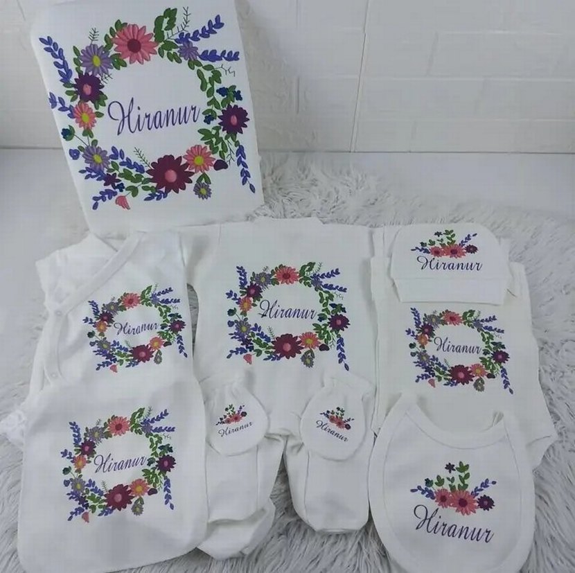 Pamuklu Beyaz Baskılı Bebek Uyku Seti - Görsel 3