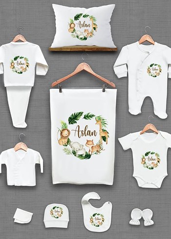 Baskılı Pamuk Bebek Hastane Çıkışı Seti - Görsel 6