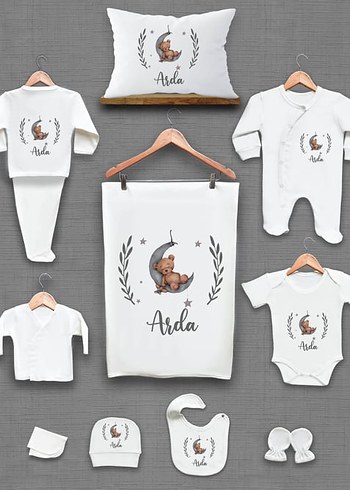 Baskılı Pamuk Bebek Hastane Çıkışı Seti - Görsel 7