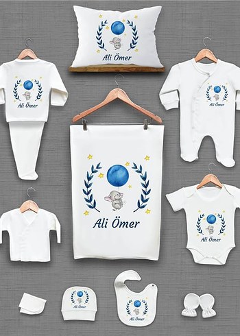 Baskılı Pamuk Bebek Hastane Çıkışı Seti - Görsel 4