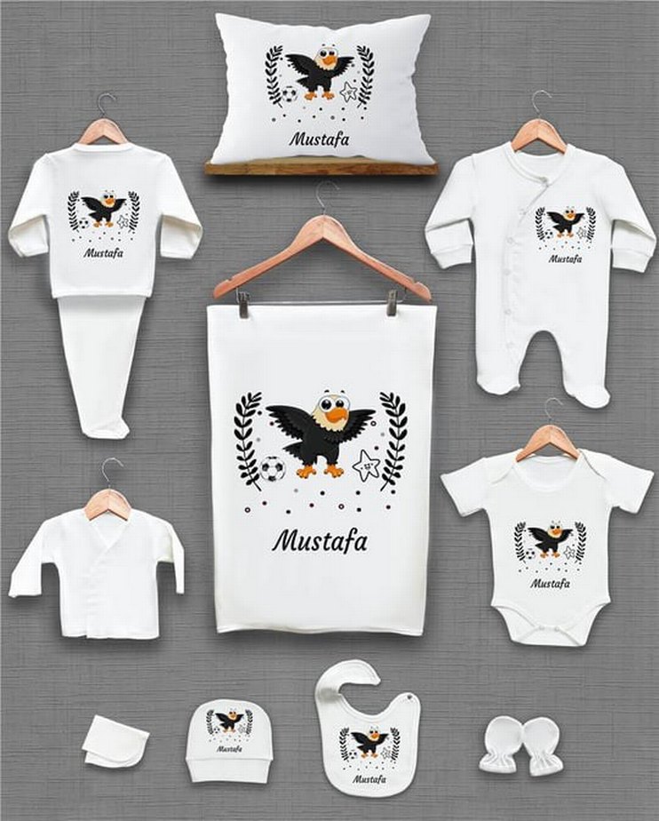 Baskılı Pamuk Bebek Hastane Çıkışı Seti - Görsel 2