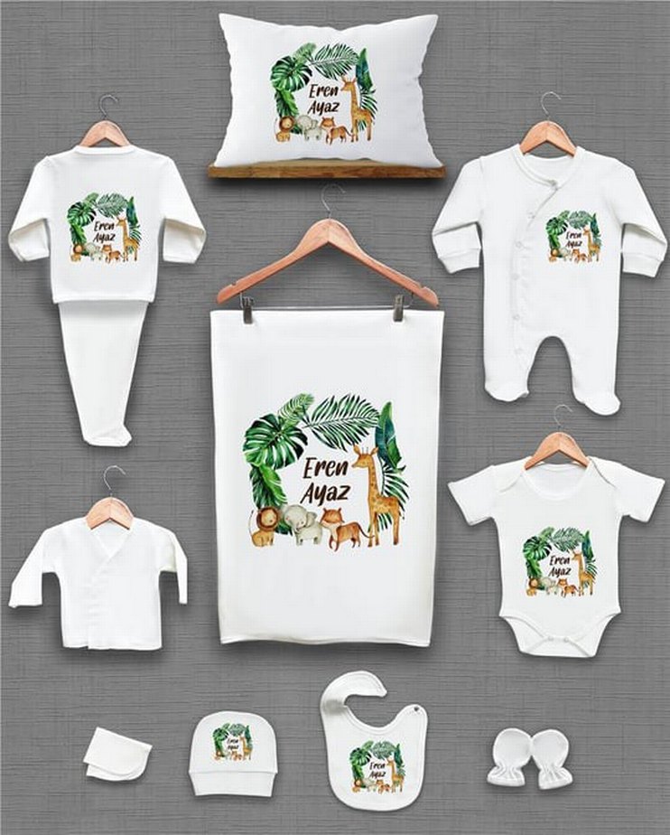 Baskılı Pamuk Bebek Hastane Çıkışı Seti - Görsel 3