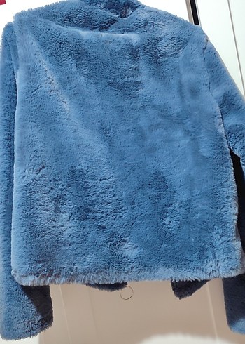 Kadın Mavi Kürklü Sıcak Ceket - Görsel 2