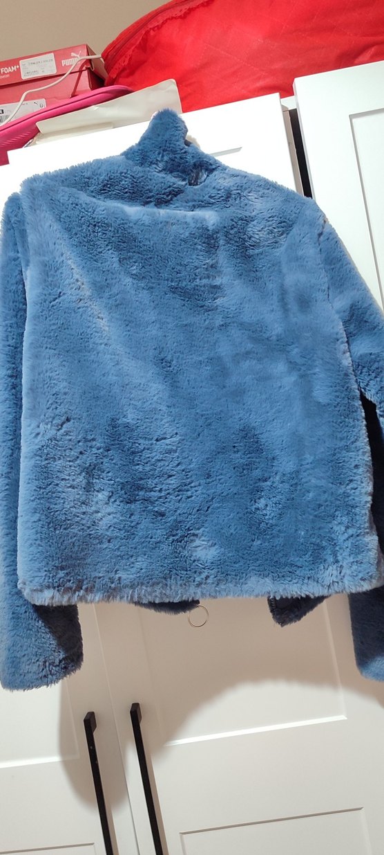 Kadın Mavi Kürklü Sıcak Ceket - Görsel 2