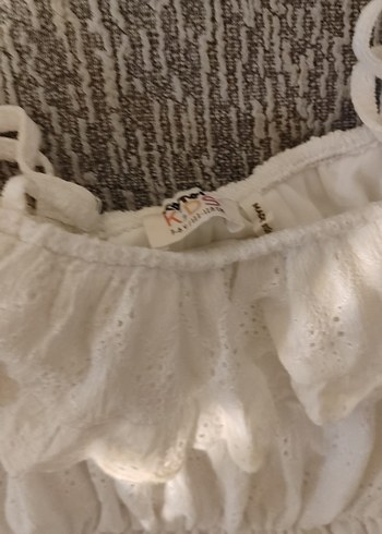 Koton güpürlü kız çocuk elbise beyaz - Görsel 2