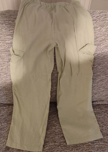 Koton kız çocuk yeşil keten pantolon - Görsel 2