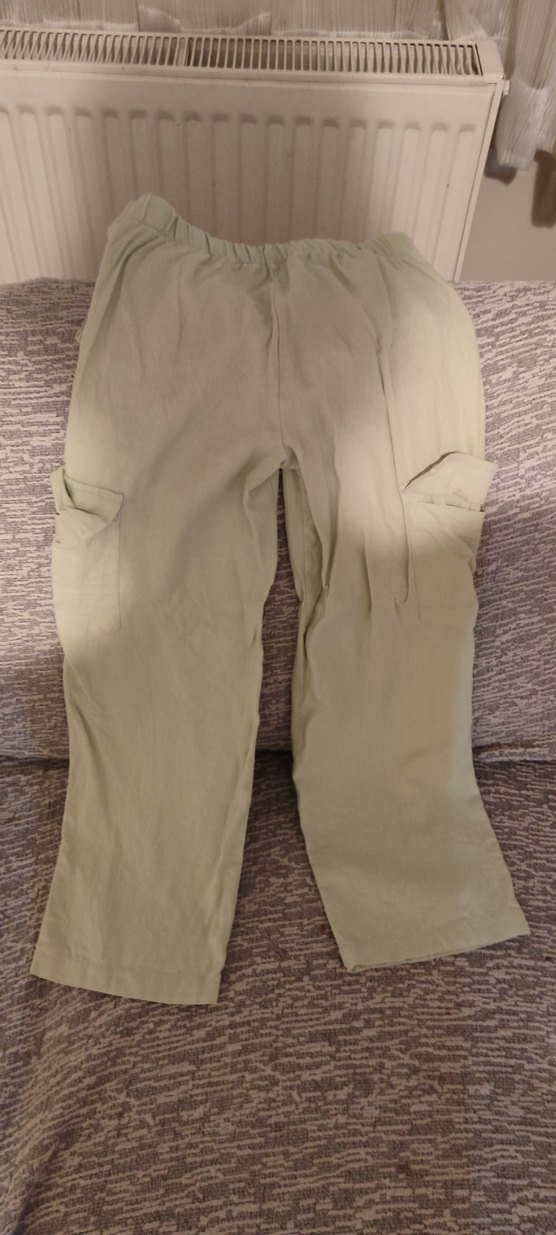 Koton kız çocuk yeşil keten pantolon - Görsel 2