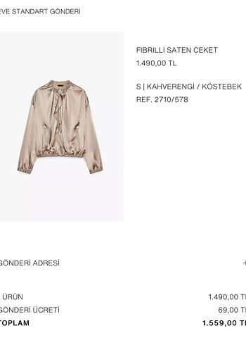 Zara Bej Mini Kadın Bomber Ceket