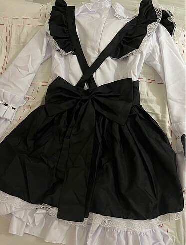 m Beden anime maid beyaz kostum elbise