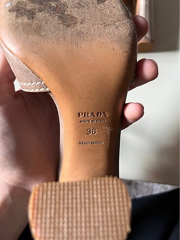 36 Beden camel Renk Prada Topuklu Ayakkabı