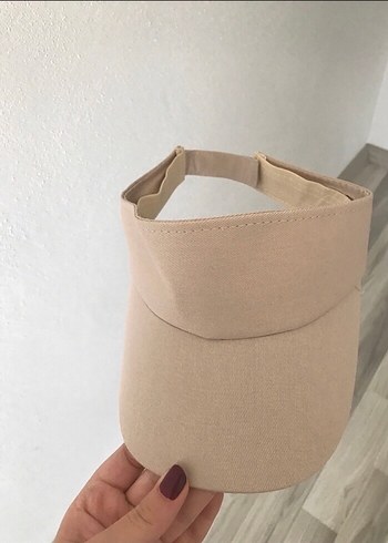 Bej Kadın Minimalist Vizör Şapka
