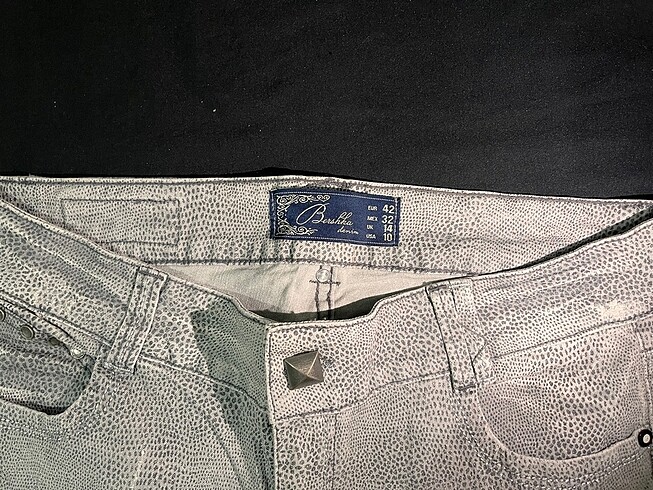 Bershka Bershka desenli kot pantolon