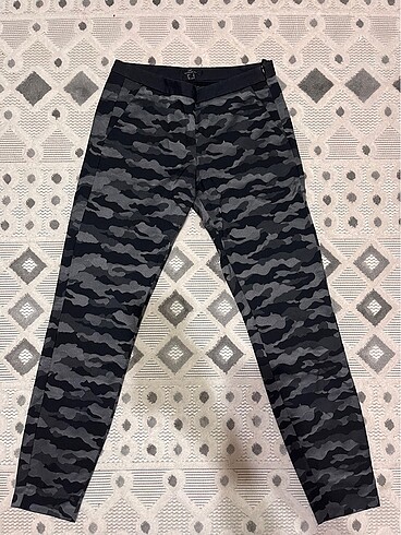 Gri siyah kamuflaj jogger kumaş pantolon
